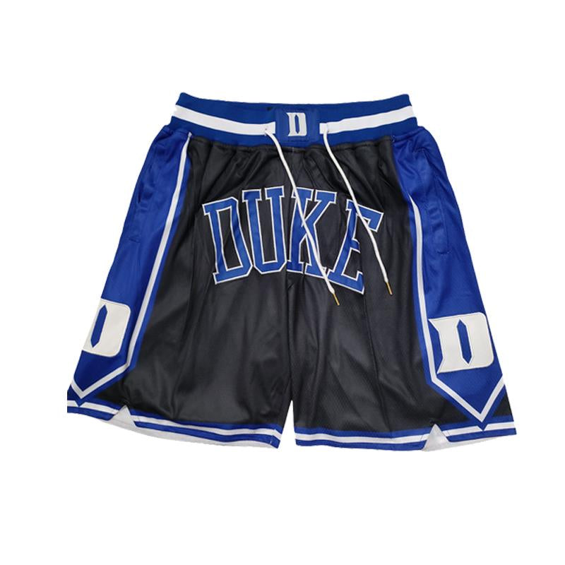 Basketball Shorts DUKE Four Pockets Cheap and High Quality Sewing Embroidery Covered Court Beach Pants 2025 Outdoor Sports Shorts Big Size Black White Blue Accepting Mixed Wholesale and Retail
