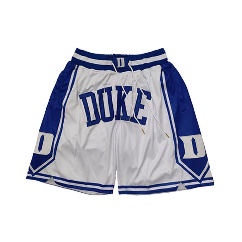 Basketball Shorts DUKE Four Pockets Cheap and High Quality Sewing Embroidery Covered Court Beach Pants 2025 Outdoor Sports Shorts Big Size Black White Blue Accepting Mixed Wholesale and Retail